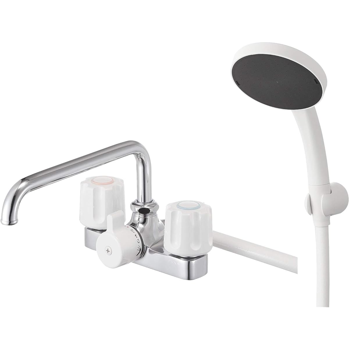 SANEI (former company name: Sanei Faucet Manufacturing) Two Valve Deck Shower Mixing Faucet Wide Shower Hose 1.6m SK710S5-13