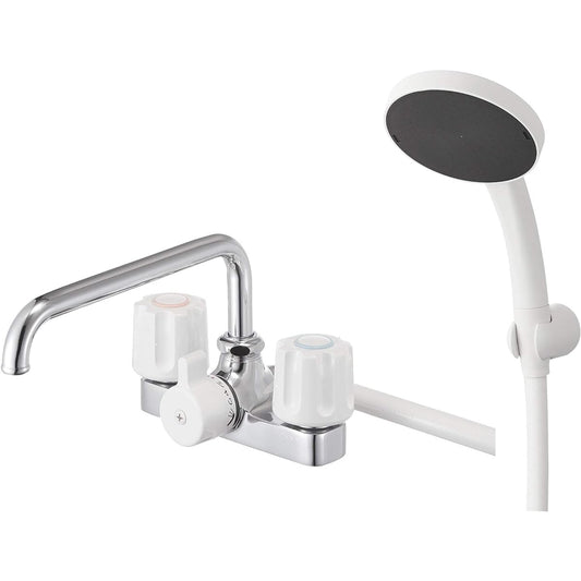 SANEI (former company name: Sanei Faucet Manufacturing) Two Valve Deck Shower Mixing Faucet Wide Shower Hose 1.6m SK710S5-13