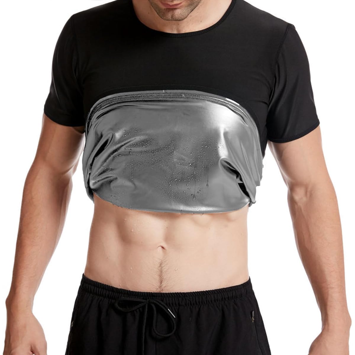 [HEATTRAP] [HEATTRAP Official] Heat Shirt, Sauna Shirt, Sweating, Sauna, Odor Resistant, Compression, Inner Sauna Suit, Tightening, Men's, Single Item, Increases Calorie Burning, Posture, Just Wear It, Care, Diet [Genuine Product Card Included]