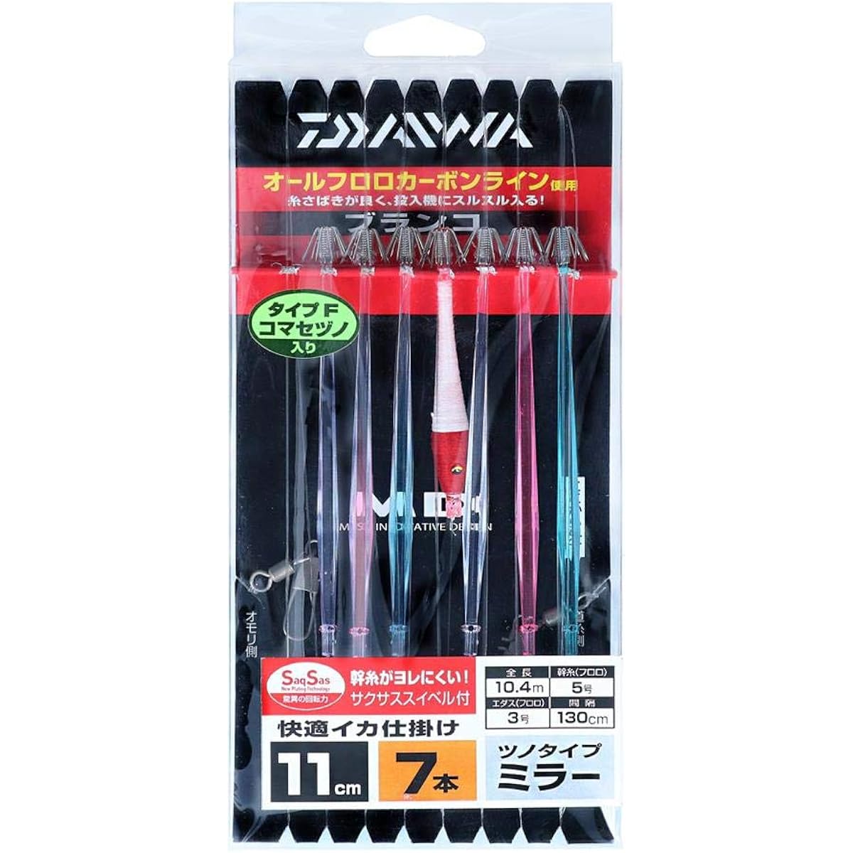 Daiwa Comfortable Squid Mirror SS 11S 7 Pieces Floating Red and White