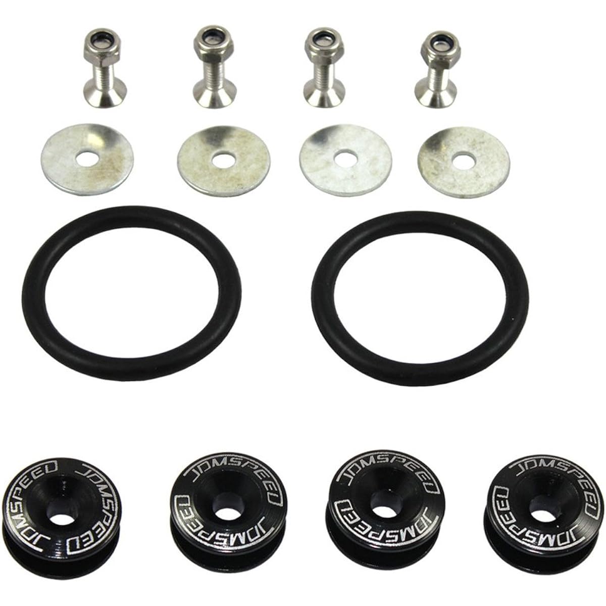 JDMSPEED Black Universal CNC Billet Bumper Trunk Quick Release Fastener Kit