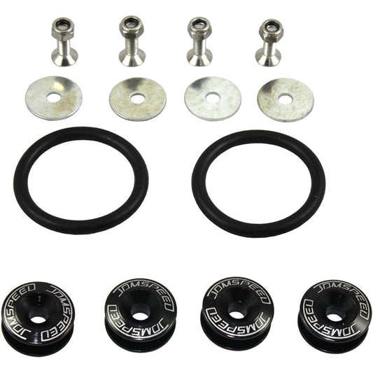 JDMSPEED Black Universal CNC Billet Bumper Trunk Quick Release Fastener Kit
