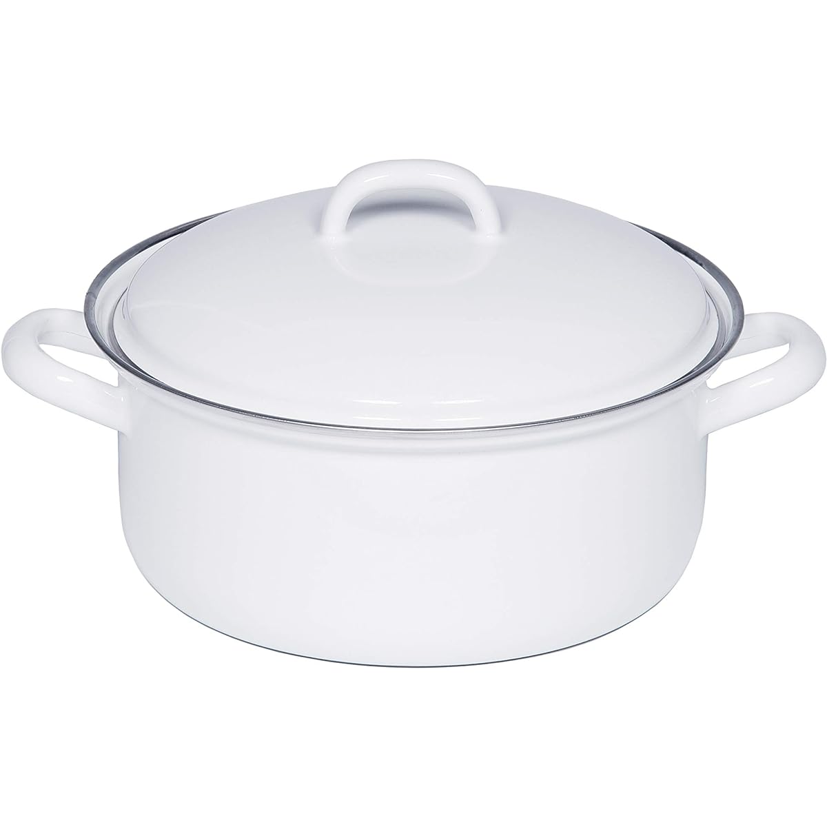 RIESS Two-handed pot white 1kg casserole m.Deckel 12cm 0.5L 0126-033