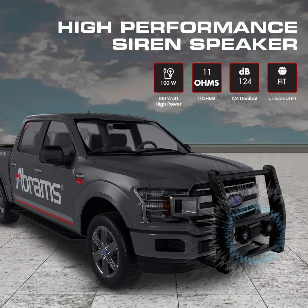 Abrams Rouge 100-Watt Siren Speaker High Performance (Fits All 100-Watt Sirens) Ultra Thin