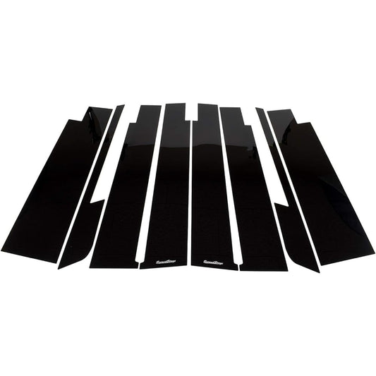 SecondStage Honda N-BOX JF3 JF4 Pillar Garnish For Vehicles with Genuine Visor Piano Black H006BLK