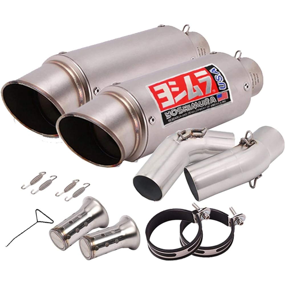 Applicable to For Ducati Monster 659 For 696 For 695 For 795 For 1100 For Hypermotard 796 Exhaust Pipe Slip-on Motorcycle Mid Pipe 51mm Muffler (Color : G1)