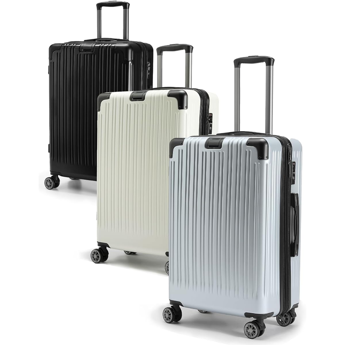 HOME COCCI Suitcase Carry Case Carry-on Ultra Light Shockproof ABS+PC Large 360 Degree Rotation Quiet Double Casters TSA Lock Included Travel Business Trip Domestic Travel Overseas Travel S Size 1-3 Nights Silver