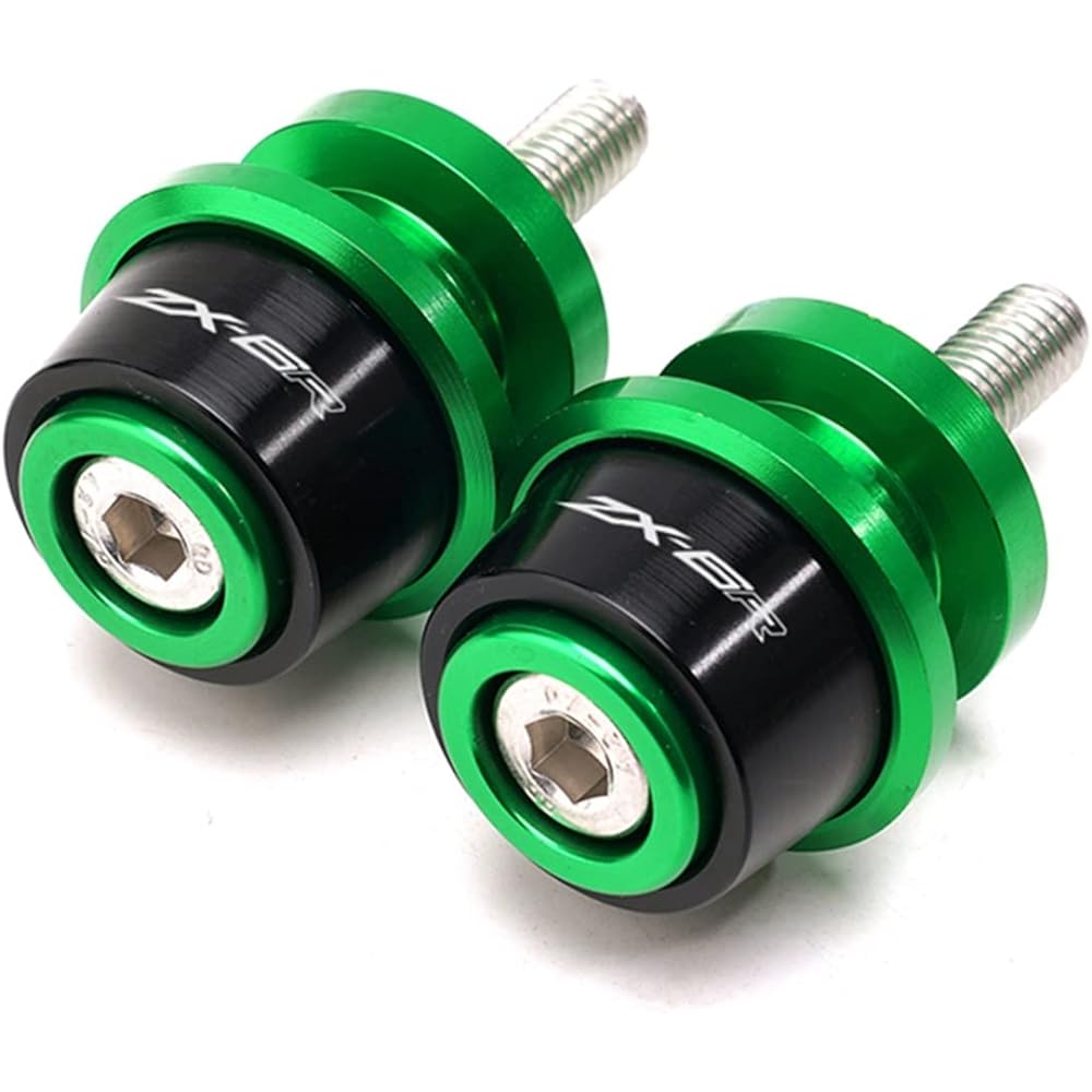 Swing Arm Spool Stand Screw Slider For Ka-wa-sa-ki Zx-6r Zx6r Zx636 2015-2018 2019 2020 Motorcycle M8 Swing Arm Slider Spool Stand Bobbin CNC Aluminum 8mm (Color: Green)