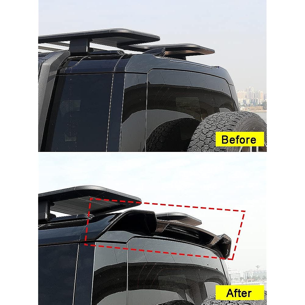 FTAPACCE Rear Tail Spoiler Wing Trunk Clip Land Rover Defender Fits 202-2023 90 110 130 L663 L851 ABS Plastic