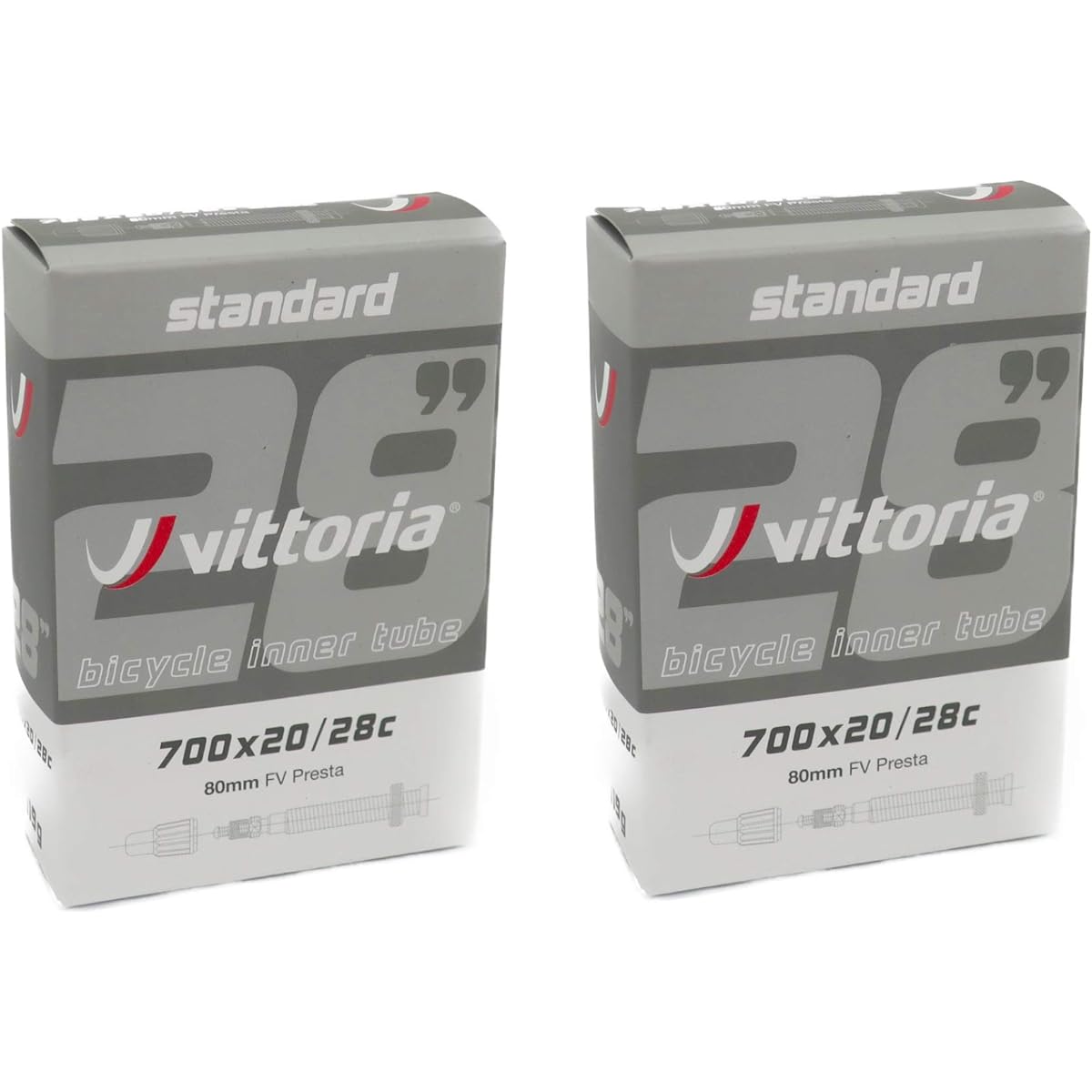 Vittoria Inner Tube 700x20/28c Presta 80mm Set of 2 Long Valve Standerd inner tube [Parallel Import]