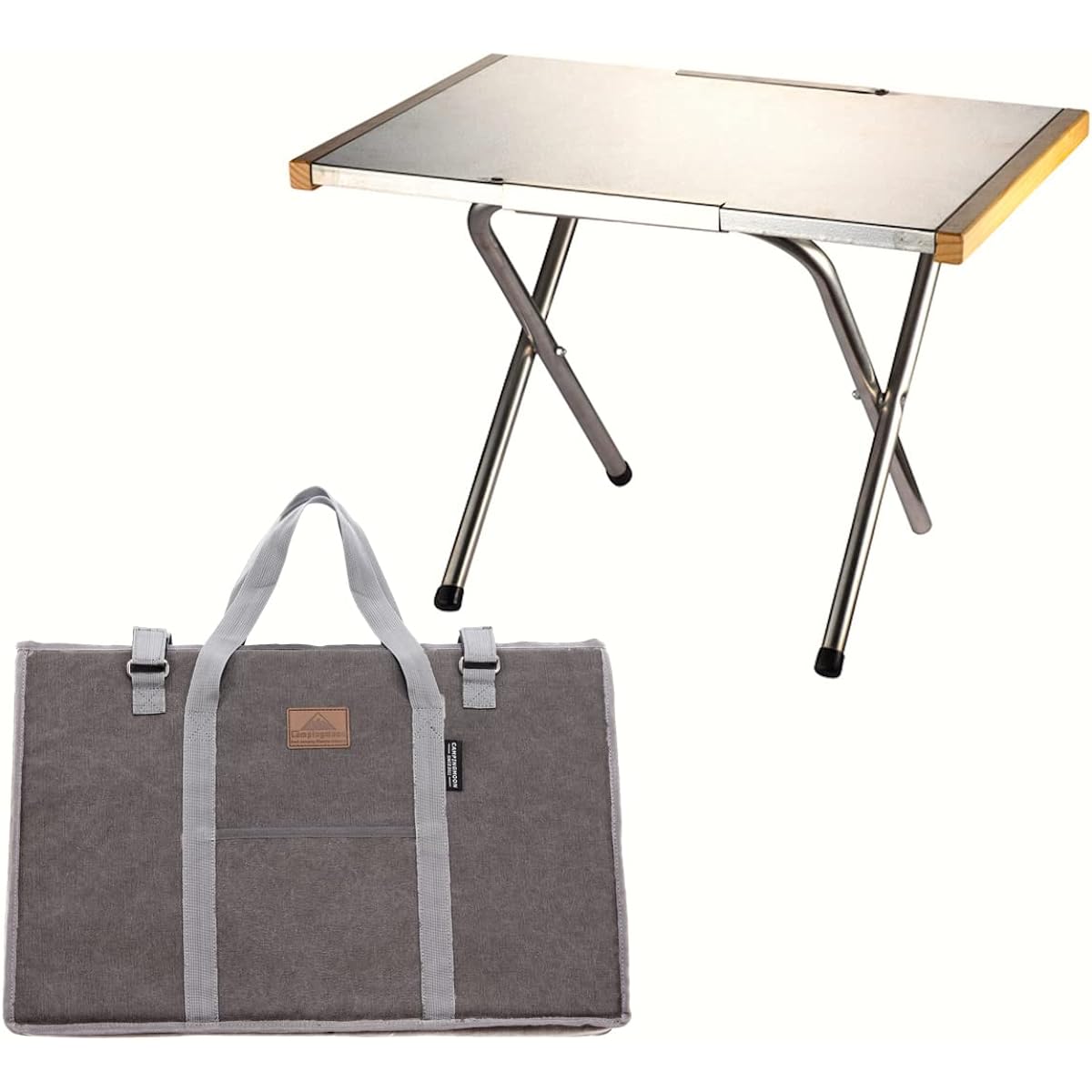 CAMPING MOON Bonfire Table Outdoor Table Stainless Steel Embossed Storage Bag Included