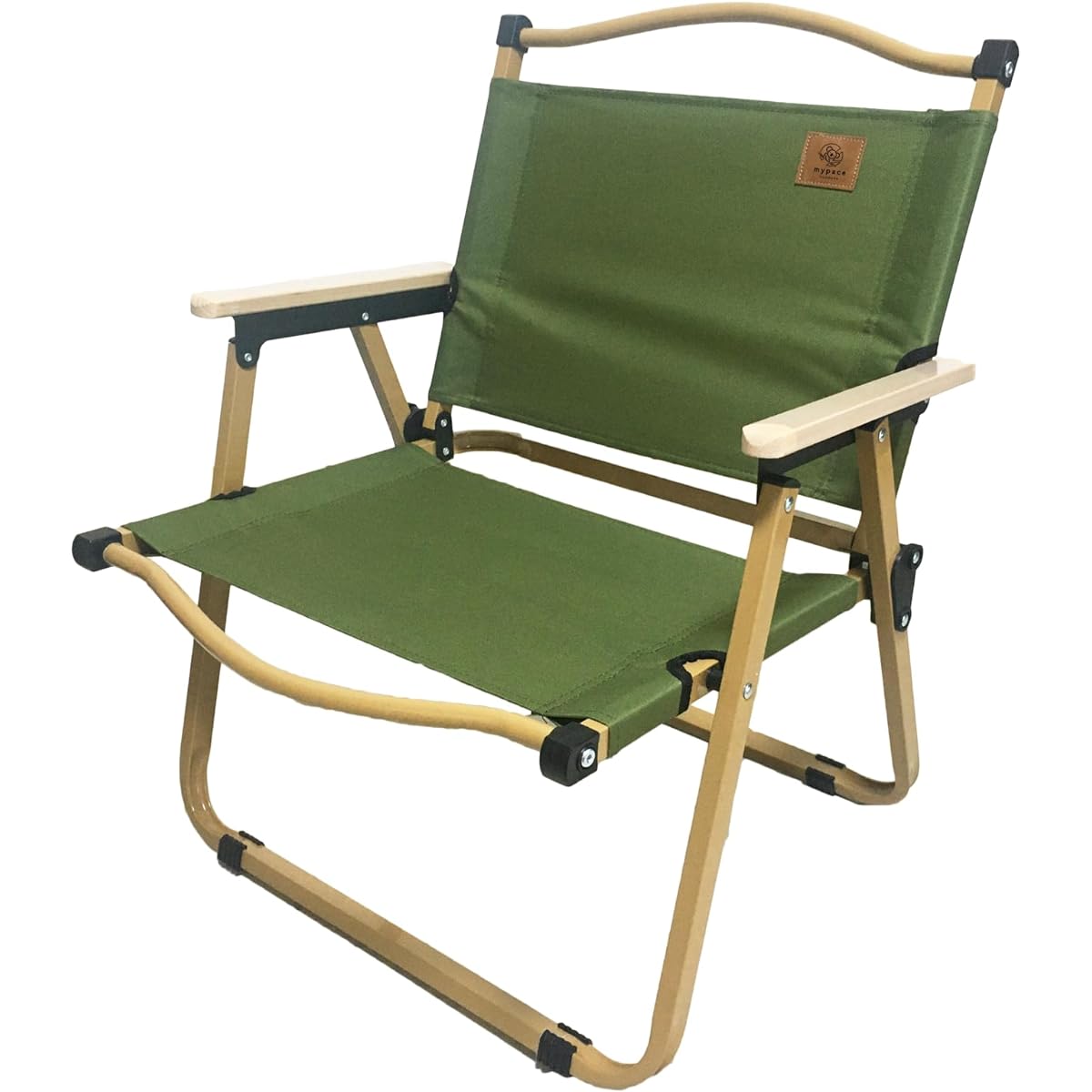 mypace outdoor My pace outdoor Solo camping chair Outdoor chair Low style Low chair Foldable outdoor chair Bonfire chair Bench Camping Solo chair Wooden armrest Portable Camping chair Portable Lightweight Compact Khaki