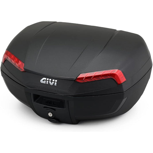 GIVI Motorcycle Rear Box Monolock 46L Inner Mat Included RIVIERA Series E46N Red Lens 35324