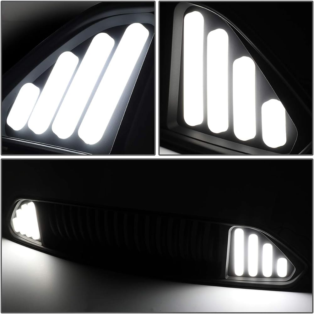 LED DRL Vertical Fence Styling Front Anopper Banper Grill replacement Ford Mustang Base Eco Boost GT 18-20