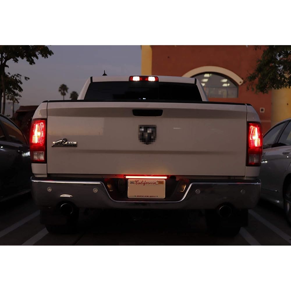 IJDMTOY Smoke Lens 54-SMD Full LED Tail Gate ID Light Bar F1 Strobeflash With 2006 or later DODGE RAM 1500 2500 3500