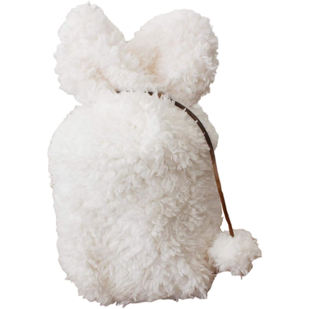 Urn cover, single item, fluffy, 4 inches, with ears and tail, boa material, bone bag, cover bag (white)