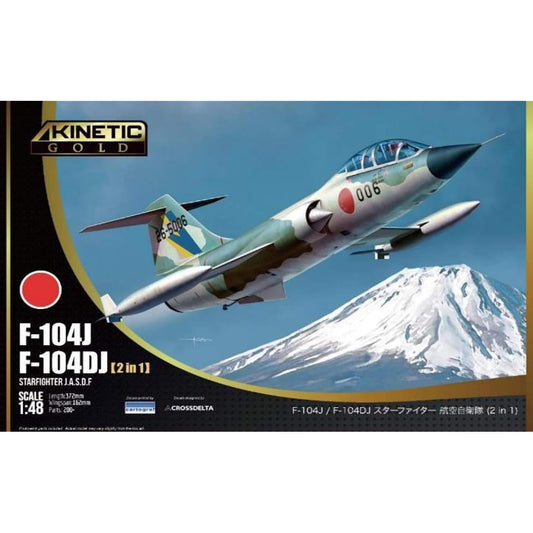 Kinetic 1/48 Air Self-Defense Force F-104J/DJ Starfighter 2 in 1 Plastic Model KNE48092