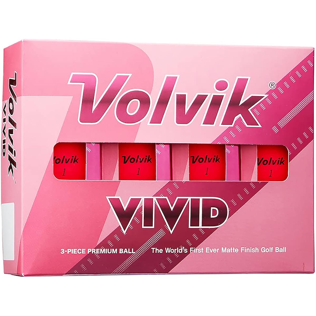 Volvik Golf Balls VIVID Ladies' Day Red 1 Dozen 12 Balls