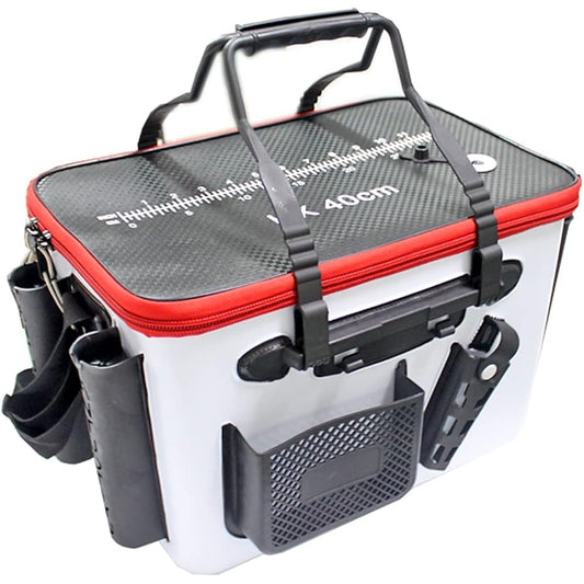 Wellvie Backpack Fishing Tackle Bag Bucket EVA Fishing Bag Fishing Bag Keeper Backpack Fish Keep with Rod Holder Swimming Fishing Raw Bait Storage Pocket