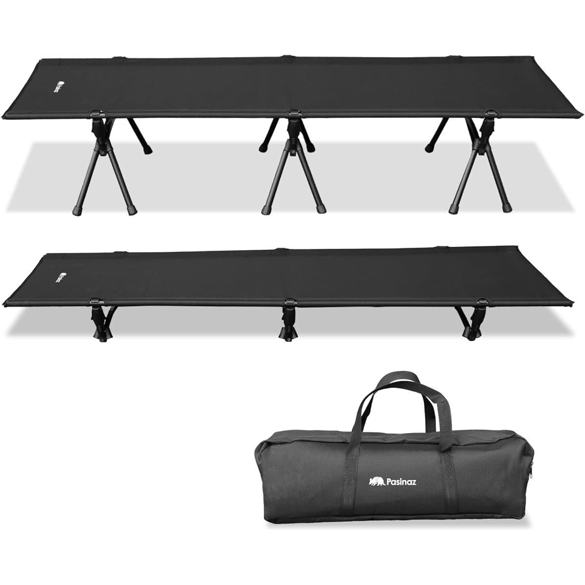 Pasinaz Folding Cot Wide Size Simple Bed Camping Bed Outdoor Bed Camping Cot Cot 2way Simple Bed Folding Camping Bed Folding Bed Lightweight (Black) (Beige) (Black) (Regular Model Black)