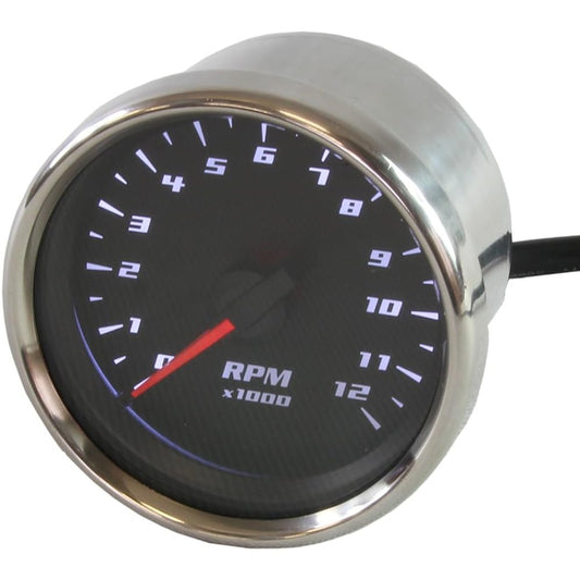 Rise Corporation Motorcycle Tachometer with LED Backlight Function 12000RPM Electric 60 Pi Black T07Z9990001BK