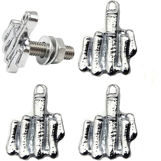 Licger plate bolts 4 stainless steel steel license screws screw auto chopper car tag frame florter trim (silver)
