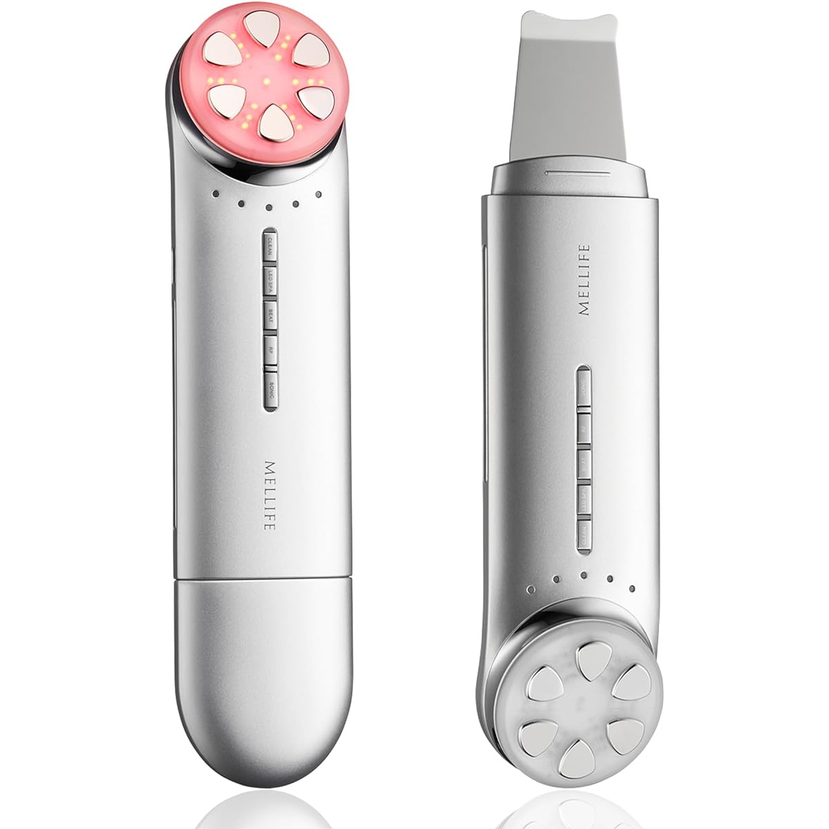 MELLIFE Total Facial Plus [Facial device, lift care, ion cleansing, water peeling, ultrasonic skin care, LED light beauty, electric pulse, radio waves, pores, dullness, smile lines, moisturizing]