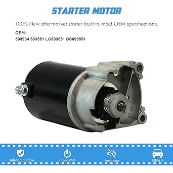 Starter motor replacement BRIGGS V Twin 14HP 16HP 18HP 399928 393017 498148 394674 397596