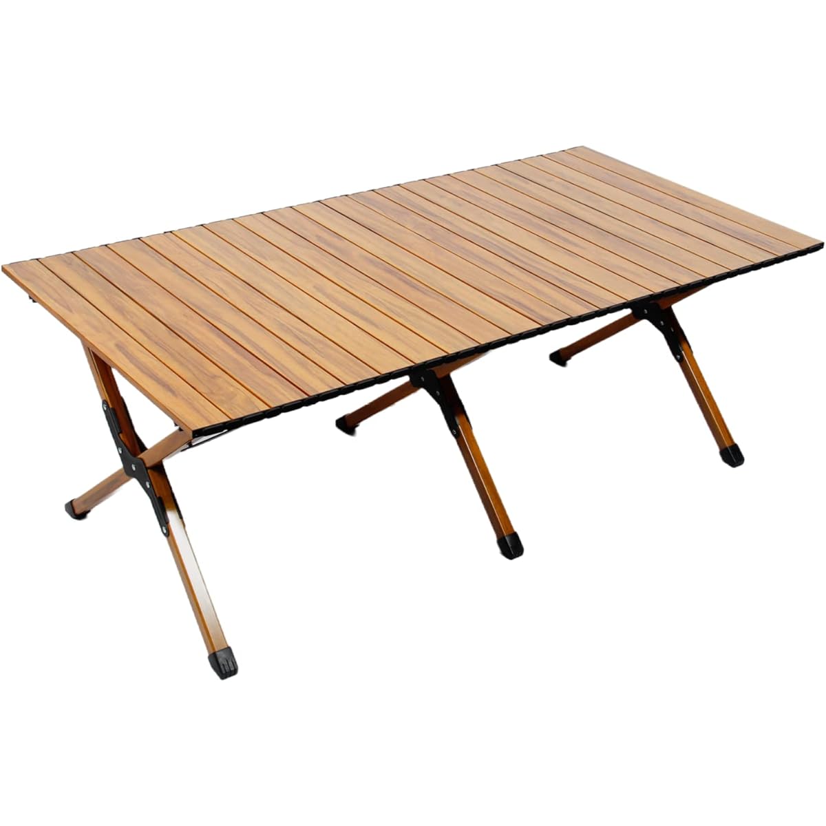 SWAG GEAR Camping Table, Wood Roll Table, Easy to Assemble, Compact, Storage Bag Included, Low Table, Interior, Outdoor, Camping Roll Table, Storage Bag (L(120x60xH45cm))