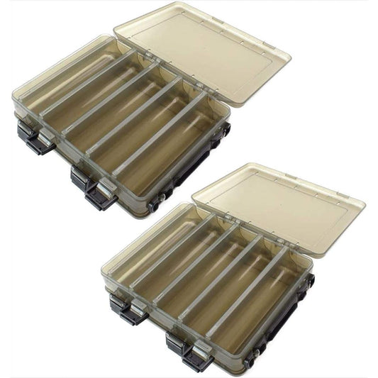 [North Shore] Fishing Lure Case Tackle Box Worm Case Lure Tackle Case Rod Belt Double Sided Storage Lure Set Case Fishing Tackle Set Compact Storage Case Reversible (Set of 2)