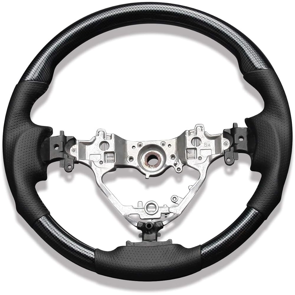 Steering Noah Voxy Esquire 80 Series Harrier Piano Black Gun Grip PVC Leather Genuine Replacement Handle Wood Style Panel Luxury Punching Leather Car Dress-up (Piano Black)