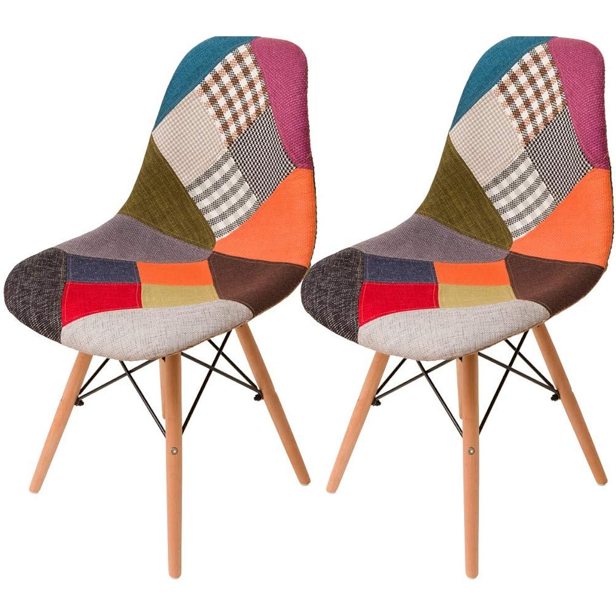 Chair Eames Chair Designer Reproduct Dining Chair Patchwork Width 46.5 x Depth 56 x Height 82 PP-623C Set of 2