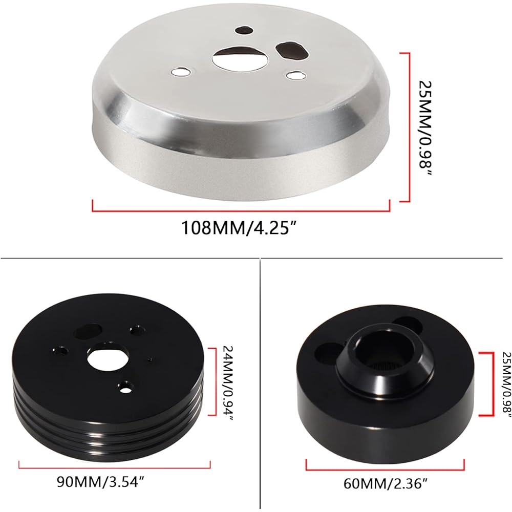 GSTP 5 & 6 Hole Billet Steering Wheel Hub Adapter Black