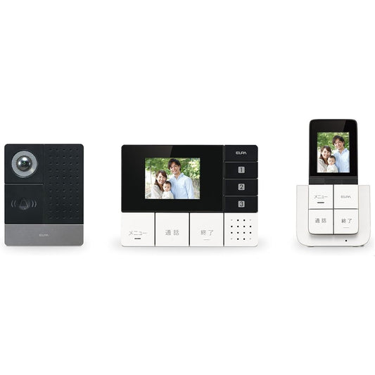ELPA TV Door Phone Wireless Intercom No Wiring Required Automatic Recording Wide Angle Camera with LED Light Battery Operated DHS-TMP2320