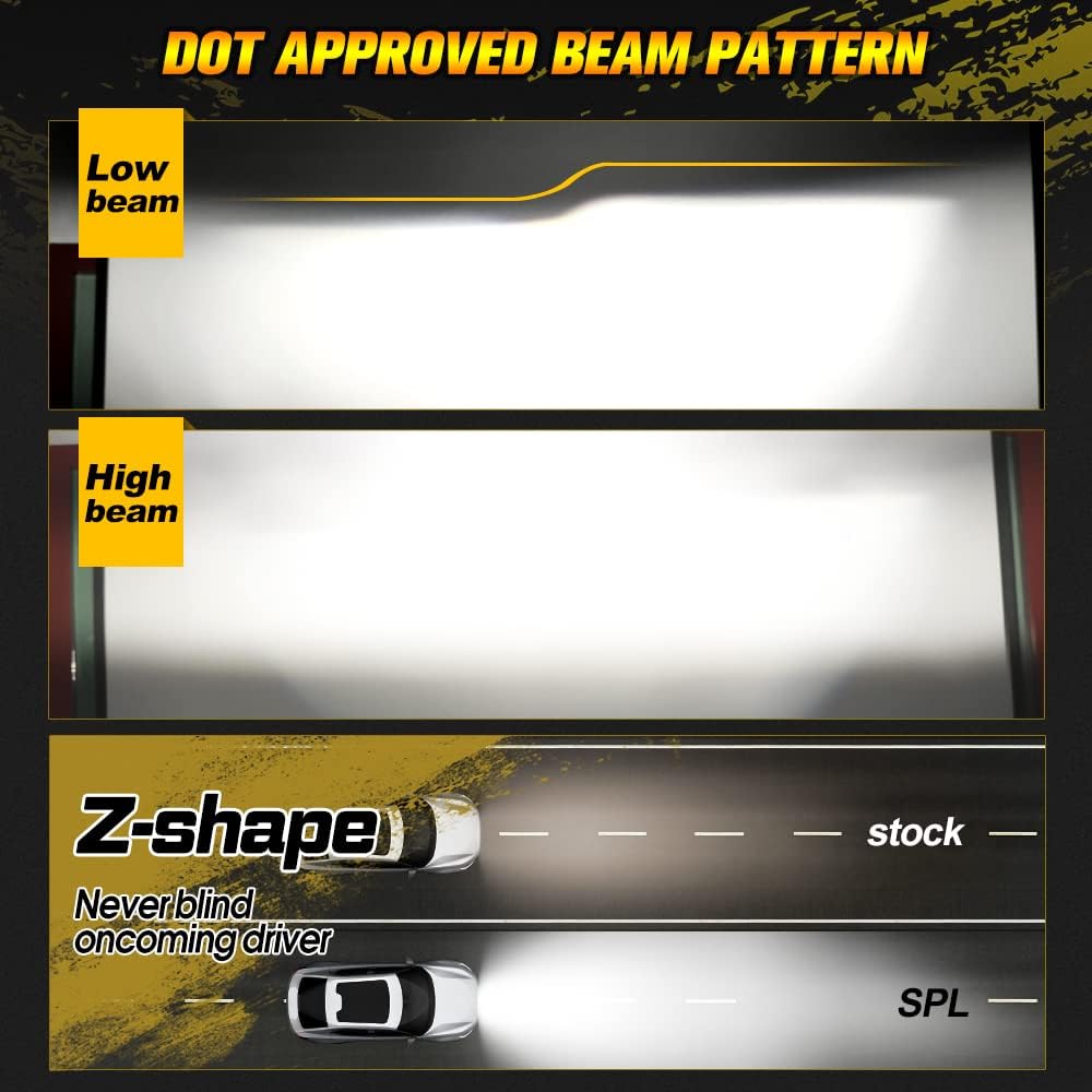 SPL 105W The brightest 5x7 7x6 projector LED headlight shield beam H4 plug H6054 H5054 DRL Jeep Langler YJ Cherokee XJ Ford Chevrolet GMC Toyota etc. (Black pair)