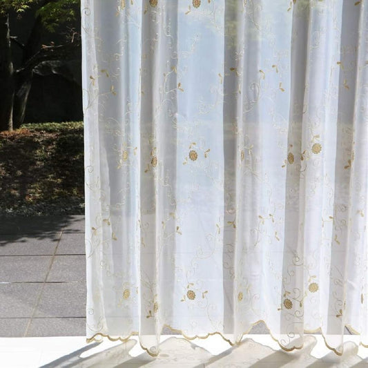Intelix Lace Curtain White W100cm x H220cm Turkish Lace Curtain 100cm x 220cm 1 piece J-92603 (R1-6)