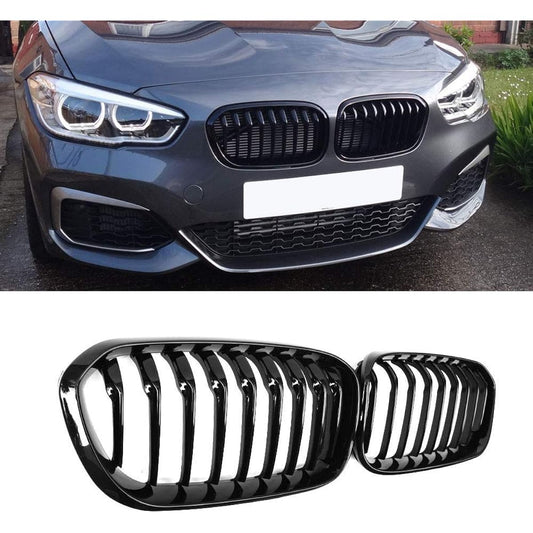Zealhot BMW 1 Series 2015-2018 F20 F21 LCI Front Grille Kidney Grille Left and Right Set Radiator Grille (Glossy)