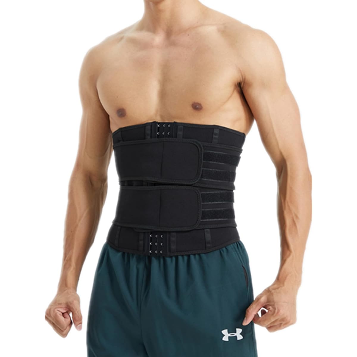 [Sawaiko] Waist Shaper Belt, Fit, Muscle Training Corset, Waist Trimmer Belt, Sweating, Breathable, Abdominal Muscle Training, Sports, Compression, Waist Corset, Back Muscle Correction, Double Pressure Type, For Work, Work, Exercise, Men's