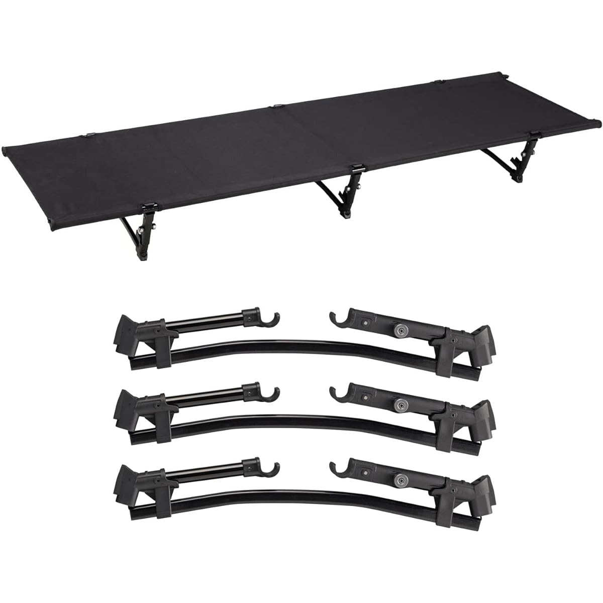 BUNDOK Low Cot BD-204 Black Easy Storage Assembly Type Load Capacity 80kg Single