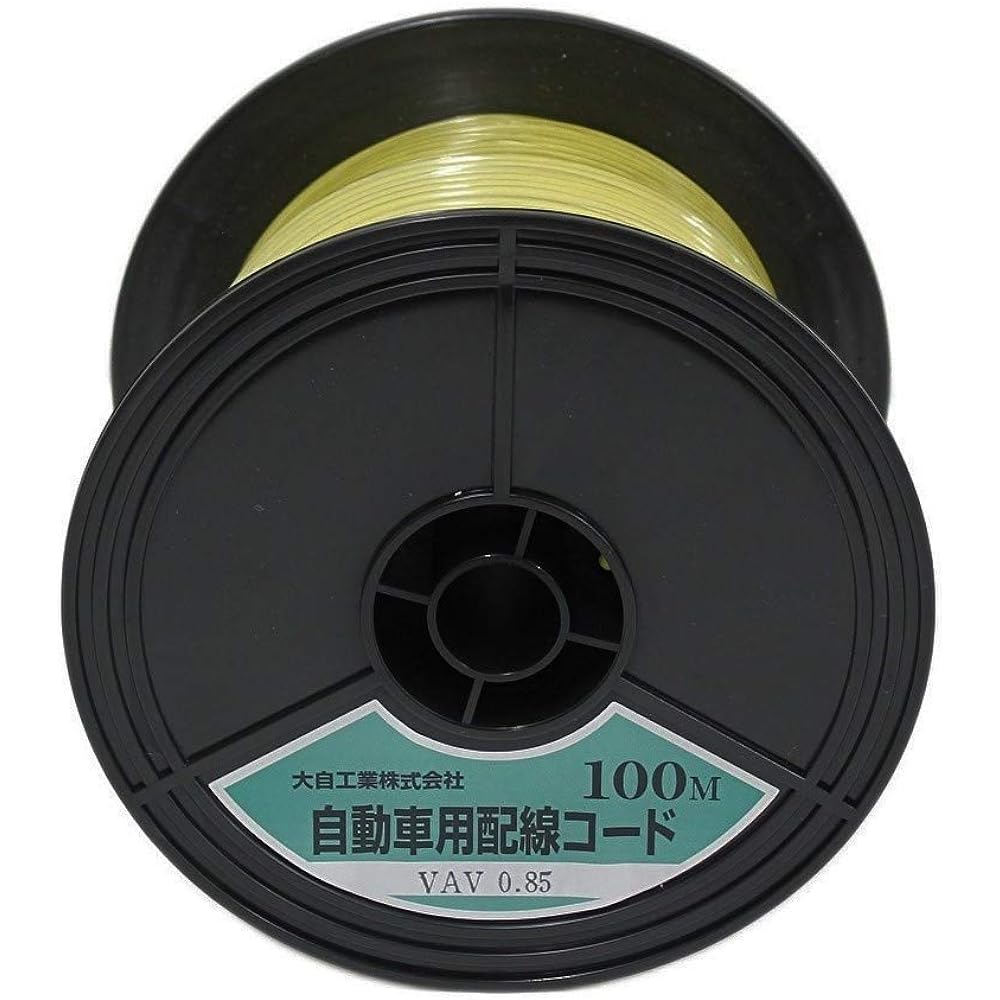 Meltec Automotive Wiring Single Cord (Double Covered) VAV0.85 square mm Black 100m Spool Winding Meltec Daiji Industries VAV0.85-BK-100