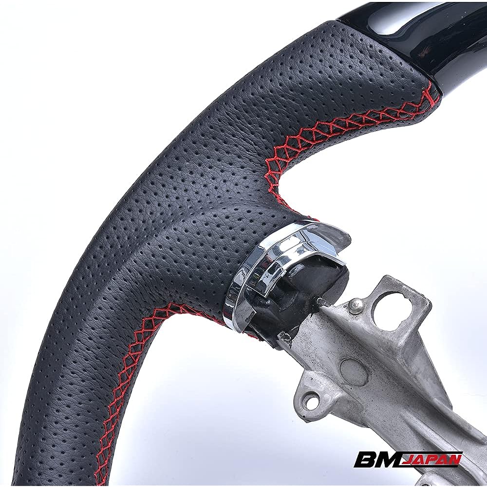 Genuine Replacement Steering DELICA D5/PAJERO Delica D:5 Early Period (2007.1-2019.2) Pajero (2006.10-2019.08) Gun Grip Type Handle D Type Custom Parts (Piano Black)