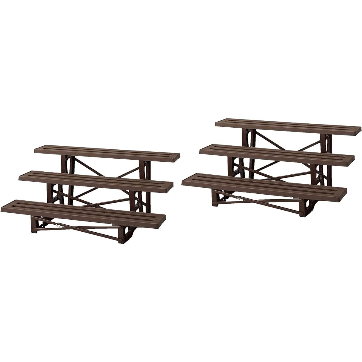 Green Pal Flower Stand 3 Tiers 900mm Chocolate Brown Set of 2