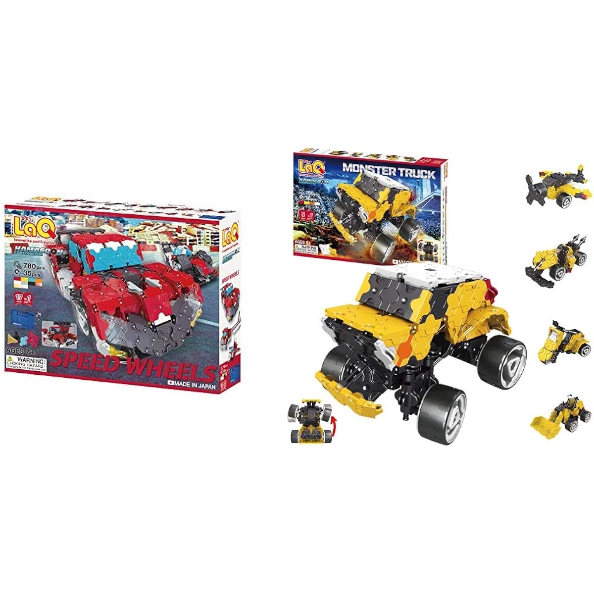 LaQ Hamacron Constructor Speed Wheels & LaQ Hamacron Constructor Monster Truck [Set Purchase]