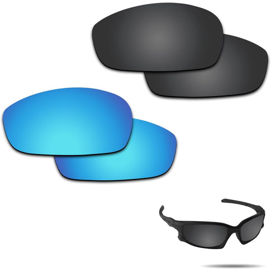 [2 pairs packed] Fiskr Anti-Peeling Oakley Split Jacket Replacement Lenses Polarized Split Jacket Replacement Lenses