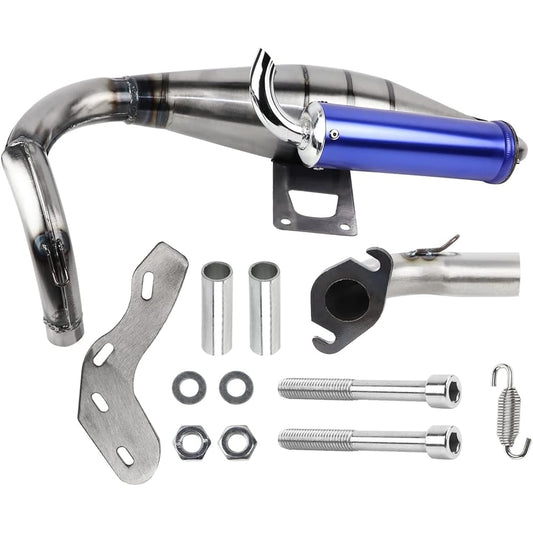 FLYPIG Exhaust Pipe with Expansion Chamber for Honda AF18 AF24 AF27 AF28 AF30Dio Exhaust System Muffler Pipe Elite Sym 50 SR50 SK50 SYM DD50 Arnada 50 Dio 50 DD50 Jolly 50)