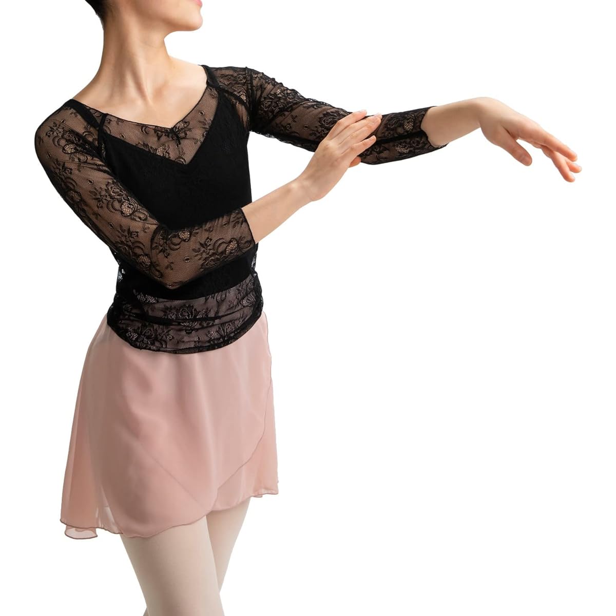 [Sayori] Ballet Tops, Adult Free, Lacey Top, 3/4 Sleeves, Warm-up
