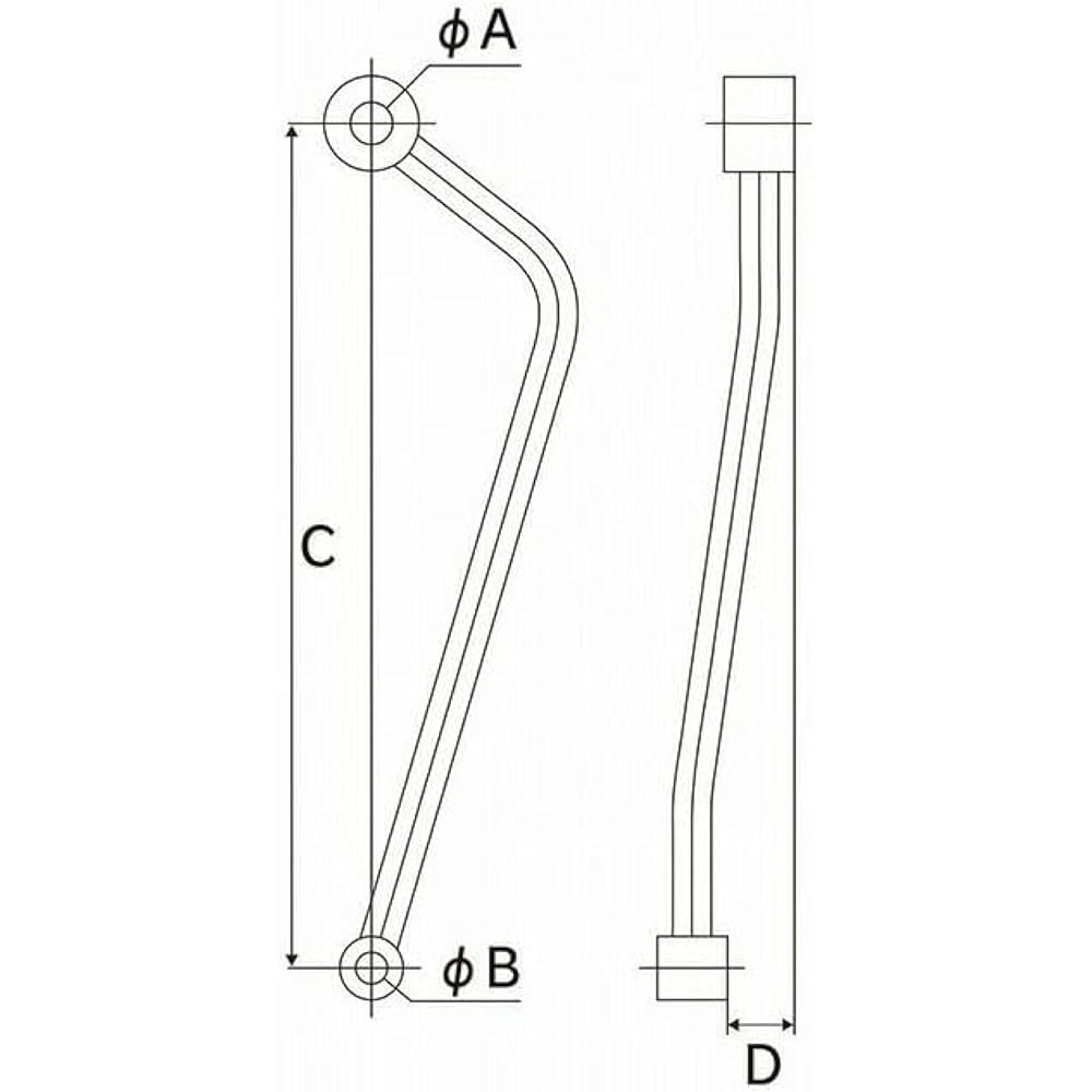 NANKAI General Purpose Muffler Stay φ12 FR Type Silver MST150FR