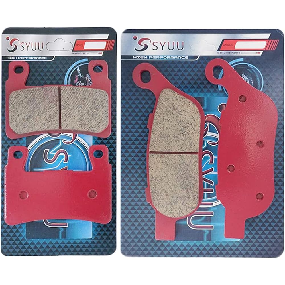 S SYUU Front and Rear Ceramic Brake Pads Compatible with Harley-Davidson FLSTN Softail Deluxe FLS Softail Slim FXST Softail Standard 2015-2017 FA296F FA458R