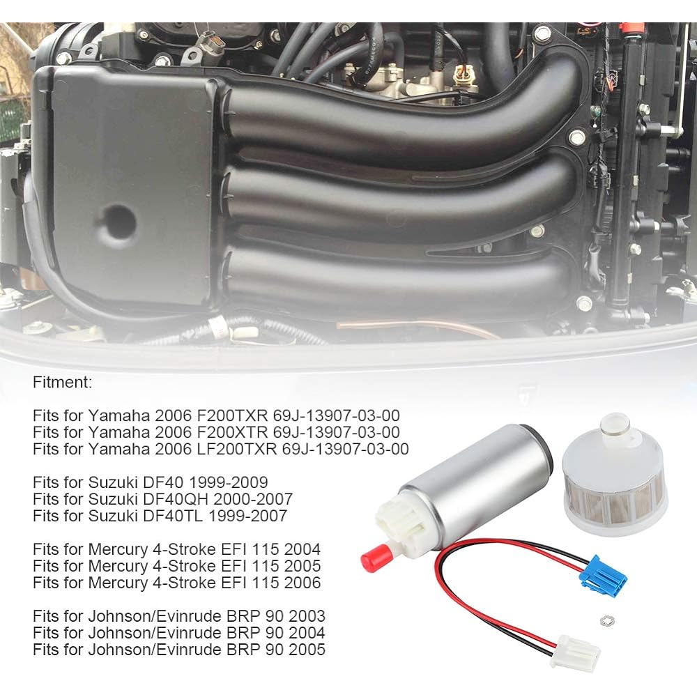 Akozon Fuel Pump 68V‑13907‑00 Accessories Fits Yamaha F115 LF115 F200TXRA F225TURA Suzuki DF40 DF40QH DF40TL DF50 Mercury 4 Stroke EFI Johnson Evinrude BRP