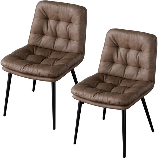 Gen of Tansu Dining Chair [Set of 2] Cushion Seat, Aging Process, Dining Chair, Dining Chair, Simple, Modern, Leather Style, Old Brown 83200004(85125)
